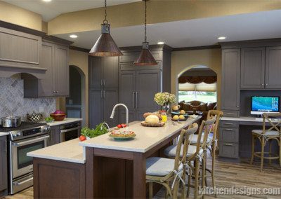 Shades of Grey Kitchen Great Room in Roslyn New York