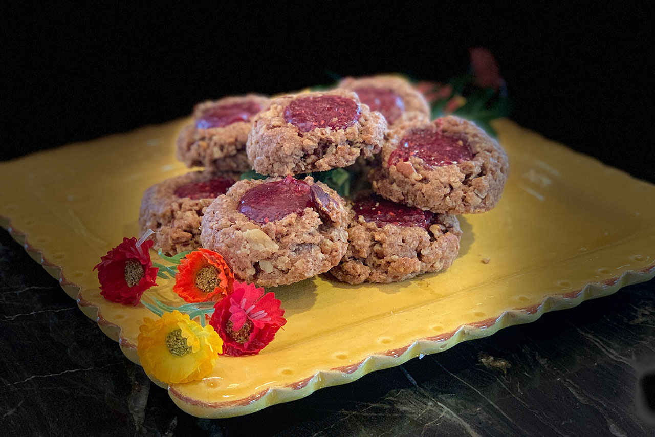 Raspberry Thumbprint Cookies