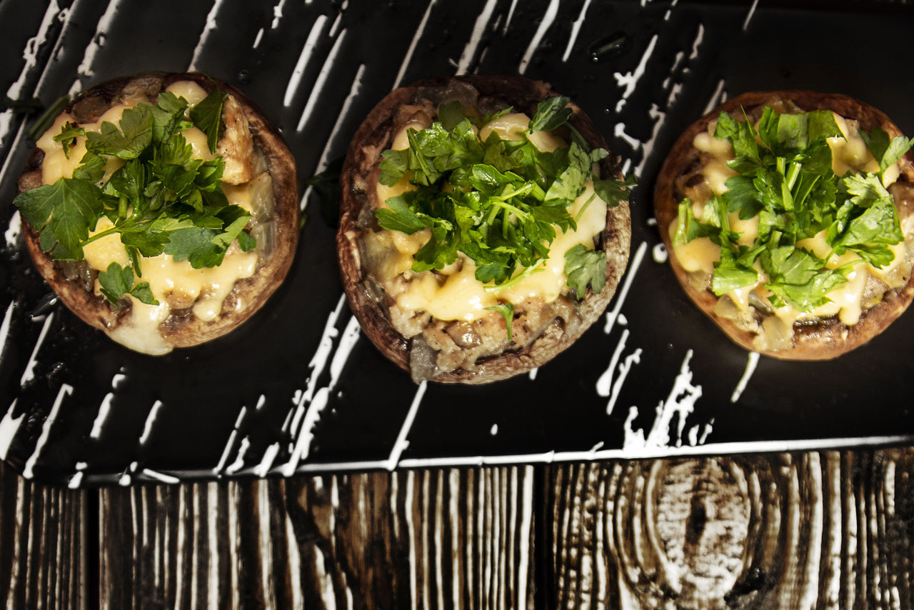 Portobello Mushrooms With Gruyere Cheese