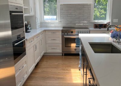 Kitchen Island, Wall oven and skylight