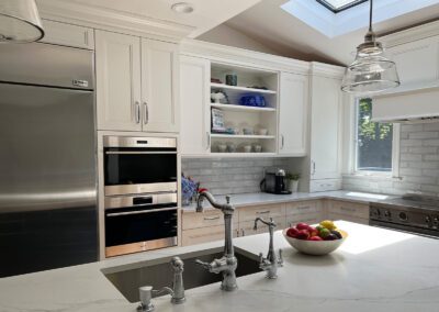 Kitchen Island, Wall oven and skylight