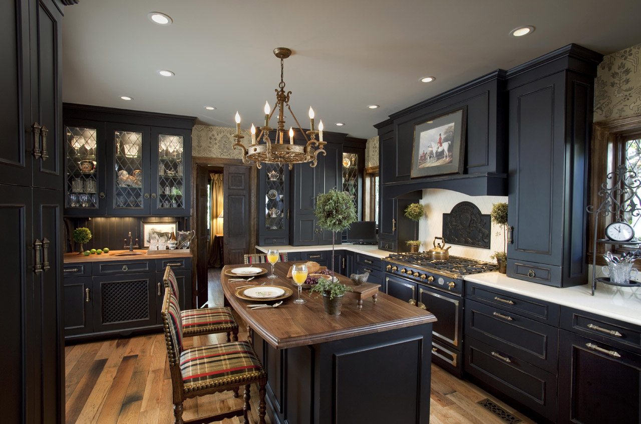 Elegant Timeless Black Kitchen Rockville Center NY