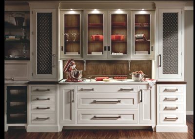 Wood-Mode Quality Baking Center, White Cabinet Storage