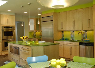 Unique Retro Green Kosher Kitchen in Woodmere Long Island