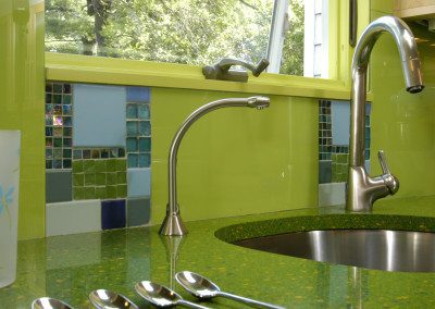 colorful countertop green