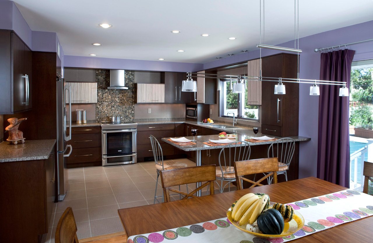 Exotic Zebra Wood Kitchen in Syosset Long Island